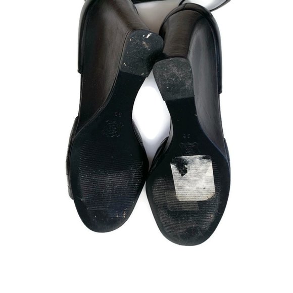 Gianni Versace Vintage Leather Pewter Wedge Heels - Picture 5 of 7